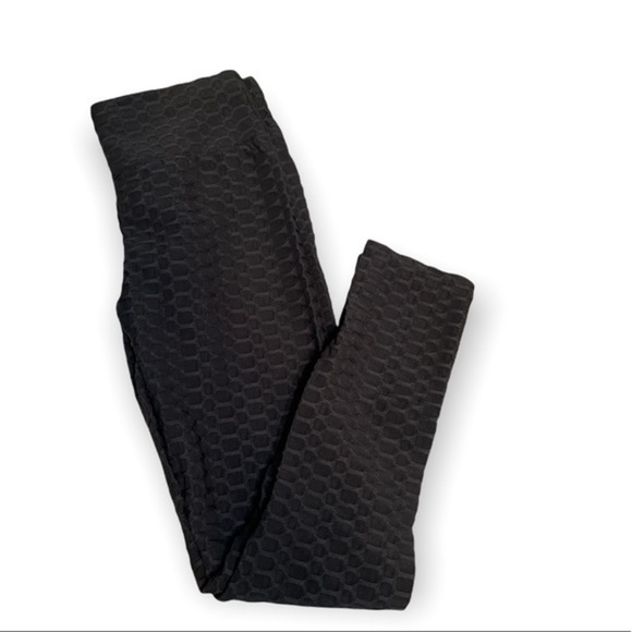 Women’s black high waisted ruched Butt lift yoga workout exercise legging Sz M - Picture 4 of 4